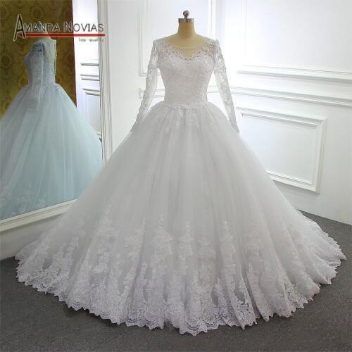 2019 new robe de mariee long sleeves lace wedding dress ball gown new model design brand