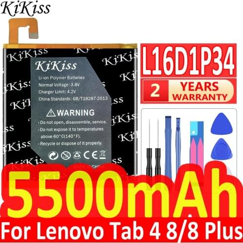Original KiKiss 5500mAh L16D1P34 Replacement Battery For LENOVO TAB4 8/8 plus TB-8504N TB-8504X TB-8504F 8plus 8704X 8704N 8704V
