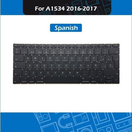 Full New Laptop A1534 ES Spanish Keyboard For Macbook Retina 12" A1534 Replacement keyboard 2016 2017 Year EMC 2991 3099