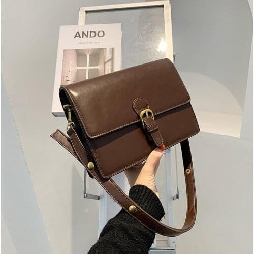 Simple High Quality Small Bag New Trendy Fashion Popular All-match Shoulder Bag Internet Celebrity Crossbody Small Square Bag PU