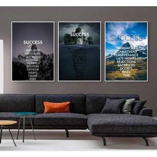 Modern Office Inspirational Posters and Prints Wall Pictures Landscape Canvas Painting Nordic Living Room Home Decoration