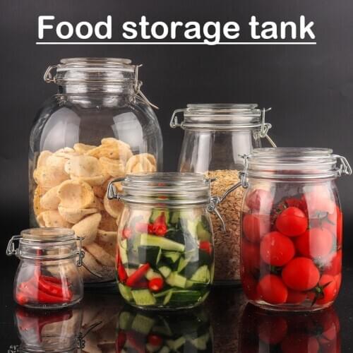 Glass Jars With Lids Sealing Kitchen Accessories Jars Glass Leak Proof Storage Bottles Food Container For Home Rangement