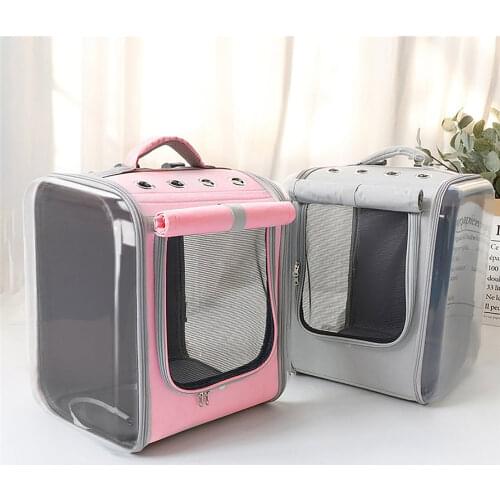Grey Pink Cat Bag Shoulder Backpack Breathable Folded Puppy Cats Pet Carrier Small Dogs Travel Outdoor Packaging Carrying Bag