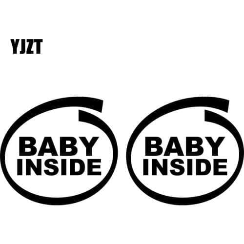 YJZT12.7cm*5.7cm Baby On Board 2x Personality Vinyl Car Sticker Black / Silver C10-00033