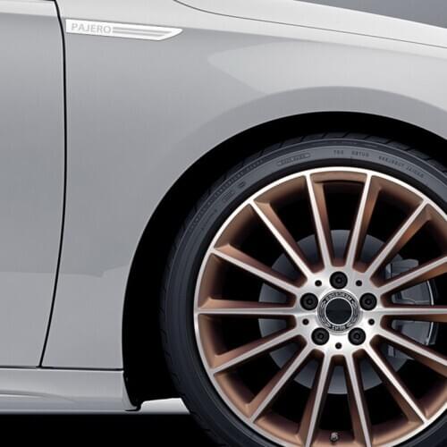 2PCS Stainless Steel Side Wing Badge Emblem Fender for Mitsubishi Pajero 2 3 4 Accessories Car Styling