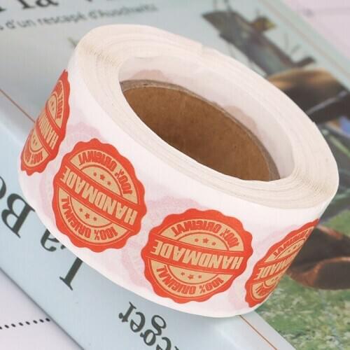 500pcs/Roll 1 Inch Handmade Stickers Heart Wedding Stickers Label For Party Favors Decoration Envelope Seals Stationery Stickers