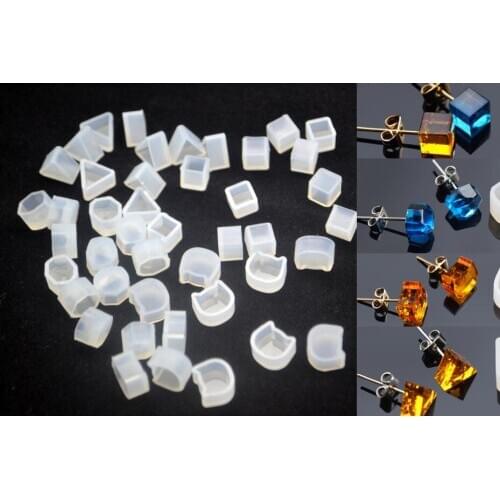 1pair earrings small beads Silicone Mold Resin Silicone Mould handmade DIY Jewelry Making epoxy resin molds with metal finding