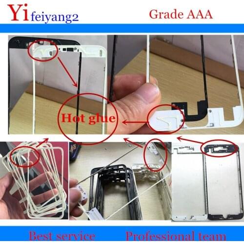 100pcs A quality Front Bezel Chassis Frame with hot glue Replacement For iPhone 8 7 6 6s plus 5 5s/c 6p 7p 8p LCD Middle Holder