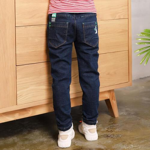 2019 Big Boys Jeans Cotton Fashion Quality boy pants Elastic Trousers Teen-age High Full Length Appliques Size 100-160