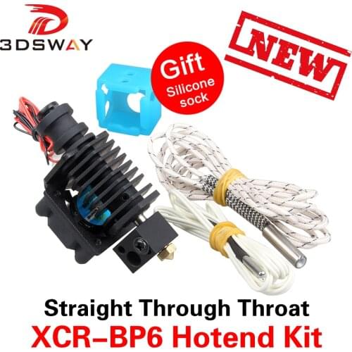 3DSWAY 3D Printer Parts XCR-BP6 Upgraded E3D V6 J-head Hotend Kit 0.4mm/1.75mm Nozzle Heat Break Throat Bowden Extruder Hot end