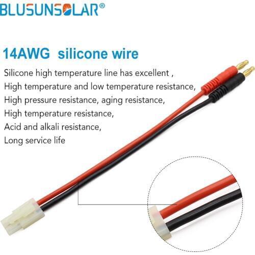 50pcs/lot Tamiya Plug to 4.0 Banana Plug with High Temperature 14 AWG Silicone Wire 150mm Lenght for DIY
