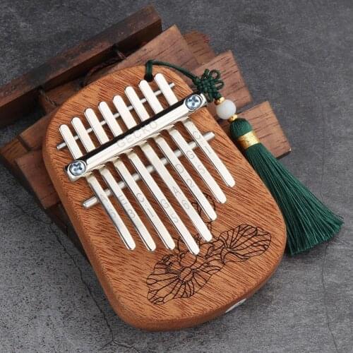 8 Keys Finger Kalimba Thumb Piano Portable Beginners Keyboard Marimba Mahogany Wood African Finger Percussion Musical Instrument