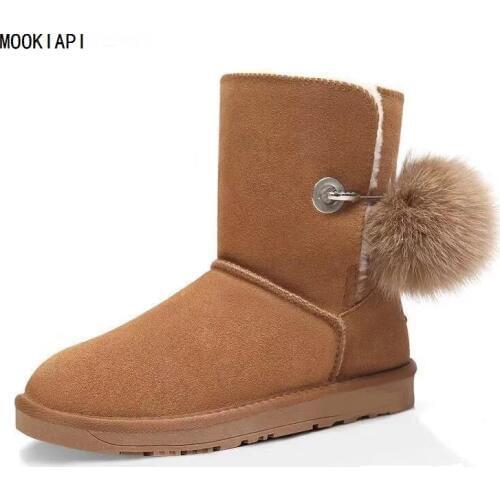 Australias highest quality snow boots in 2019, real cowhide, artificial wool, these are womens shoes with mid-barrel laces