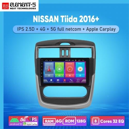 ELEMENT-5 10" 2G+32G Android10 4G WIFI RDS DSP Car Radio For NISSAN Tiida 2016+ Navigation GPS