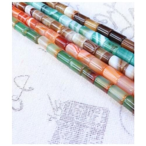 Natural Stone 8*12MM peacock Agates cylinder Shape Beads Strand For Jewelry Making bracelet gfh5d