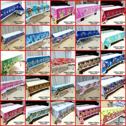 Spiderman Mickey Minnie Mouse Princess Kid Boy Girls Birthday Party Tablecloth Disney Cartoon Disposable Tablecover Wholesale