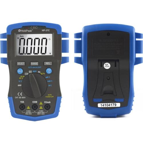 True-RMS Digital Multimeter HoldPeak HP-37C 6000 Counts Esr Tester AC DC Voltage Ammeter Current Ohm NCV Tester With Backlight