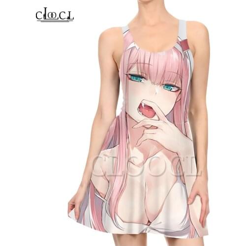 CLOOCL Anime Darling InThe Franxx Zero Two Elegant Dress 3D Print Women Summer Sleeveless Sexy Dresses Fashion Slim Dress