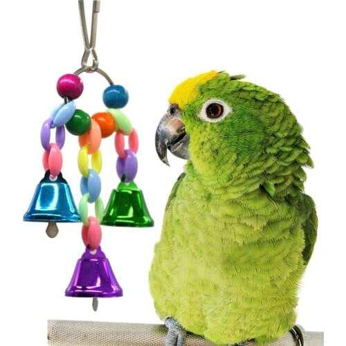 Colorful Bells Parrots Toys Bird Accessories For Pet Toy Swing Stand Budgie Parakeet Cage African Grey Vogel Speelgoed Parkiet