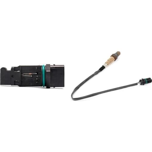 1Pcs Maf Mass Air Flow Sensor Meter & 1Pcs O2 Oxygen Sensor Rear Downstream for Bmw 530I 530Xi 525Xi 525I 323