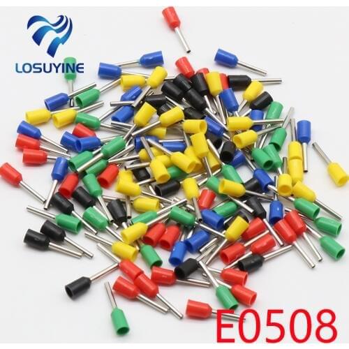 E0508 Tube insulating Insulated terminals 0.5MM2 Cable Wire Connector Insulating Crimp Terminal 100PCS/Pack Connector E