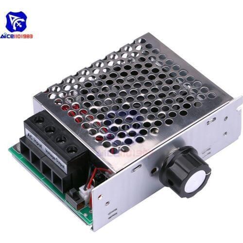 Diymore SCR Motor Control Electronic Regulator Adjustable Potentiometer Dimming Speed Control Aluminum Shell 10000W AC 110 -220V