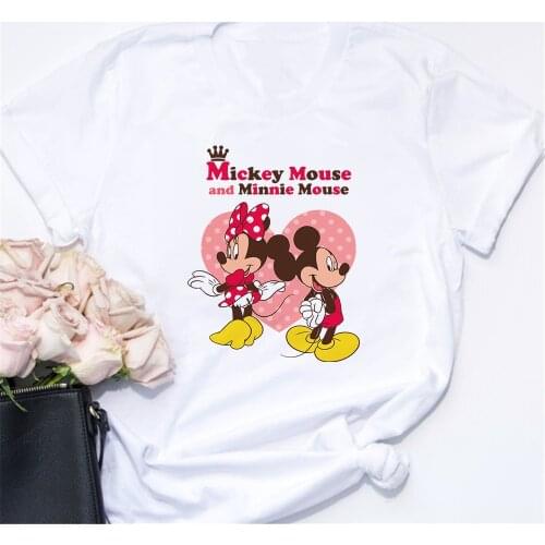 Disney Mouse Mickey Minnie T Shirt for Husband Wife Lovers T-shirt Clothes Funny Graphic Tshirts Womens Clothing