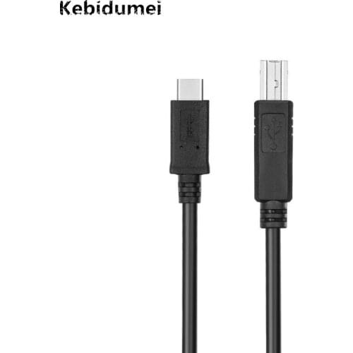 Kebidumei USB Data Cable USB-C USB 3.1 Type C Male Connector to USB 2.0 B Type Male Data Cable for Cell Phone&Printer&Hard Disk