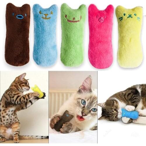 Teeth Grinding Catnip Toys Funny Interactive Plush Cat Toy Pet Kitten Chewing Claws Thumb Bite Mint For Cats Teeth Toys