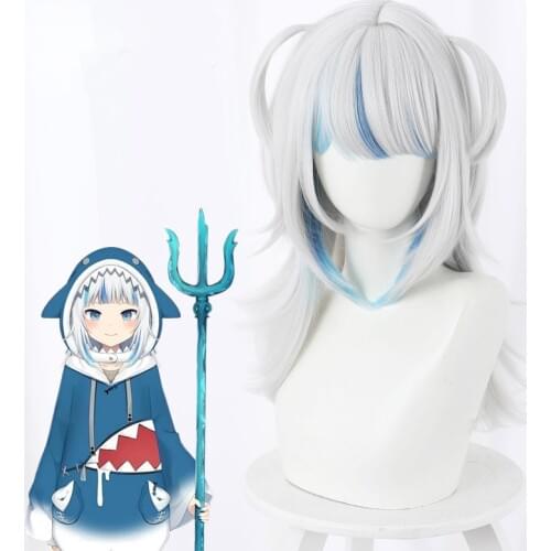 Hololive English Cosplay Gawr Gura Wig Cute Wig Hololive English Cosplay Hair Wig Gawr Gura Cosplay Costume ENG Shark Costumes