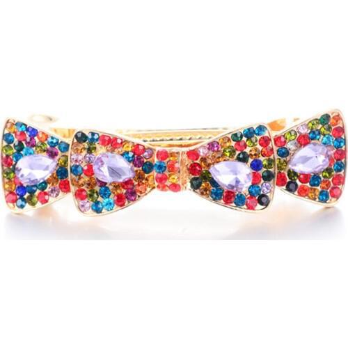 Metal Bow-knot Hairclips for Women Girls Headwear Crab Hairpins Hair Ornaments Multicolor Crystal Barrettes Fashion Accessories