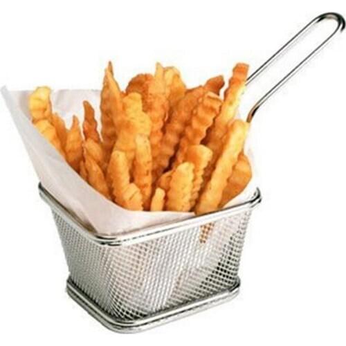 Mini Stainless Steel Fryer Serving Food Presentation Basket Kitchen French Fries Chips Frying Baskets