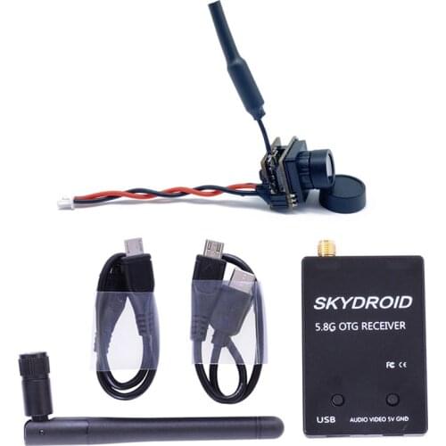 Mini 5.8G FPV 48CH 25mW Transmitter VTX 600TVL Camera and Skydroid OTG UVC Receiver for Android Mobile Phone Tablet For RC Drone