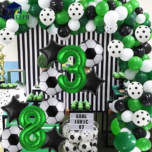 94pcs Football theme party Balloons Set Confetti Ballon Jungle Safari Animal Birthday Party Decorations kids Air Globos