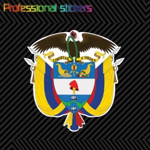 Colombian Coat of Arms Sticker Decal Self Adhesive Vinyl Colombia Flag COL CO Stickers for Cars, Bicycles, Laptops, Motos
