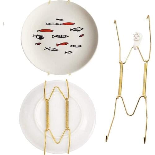 Invisible Plate Hanger Wall Hook Decorative Plate Dish Holder Spring Hanging Rack for Home Wall Decoration Kitchen Storage