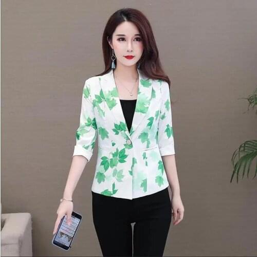 New Large Size 3XL Printing Suit Women 2021 Spring Blazer Female Coat Fashion Casual Slim Ladies Suits Outerwear