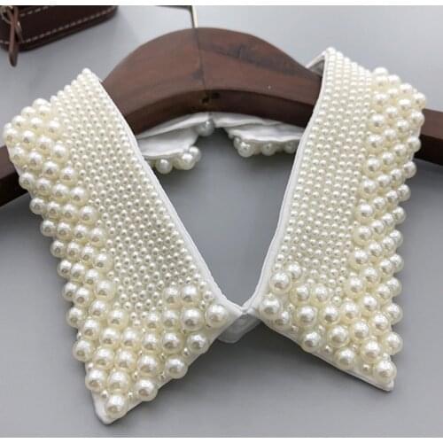 Handmade Shiny Rhinestone Glass Drill Beading Fake Collar Choker Dickey Luxurious Jewelry Pointed Lapel Half Shirt Necklace