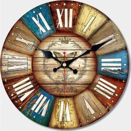 Shabby Chic,Roman Numerals Wall Clocks,Vintage Wall Clock,Wall Watches Home Decor,Round Wall Clock Big