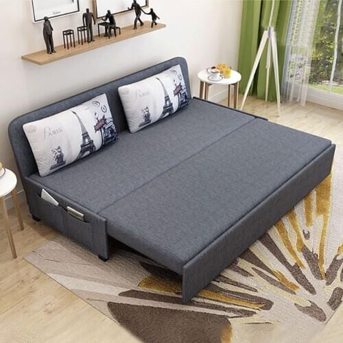 Folding Sofa Bed 120/150CM Nordic Modern Simple Bedroom Living Room Multifunctional Adult Bed Lazy Leisure Sofa Space Saving