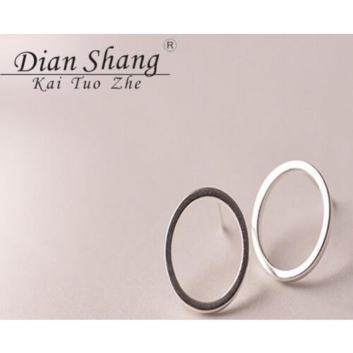 Wholesale 10pcs Minimalism Hoop Ear Studs For Women Jewelry Stainless Steel Silver Colour Circle Earrings Pendientes Mujer BFF