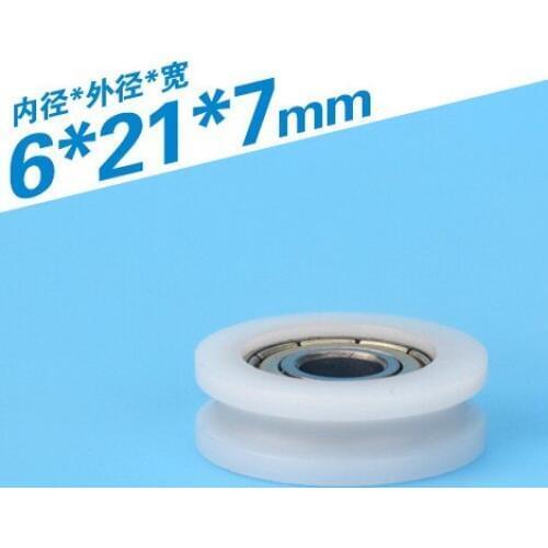 Free Shipping 10PCS V groove ball bearing 6x21x7 mm pulley roller wheel with bearings