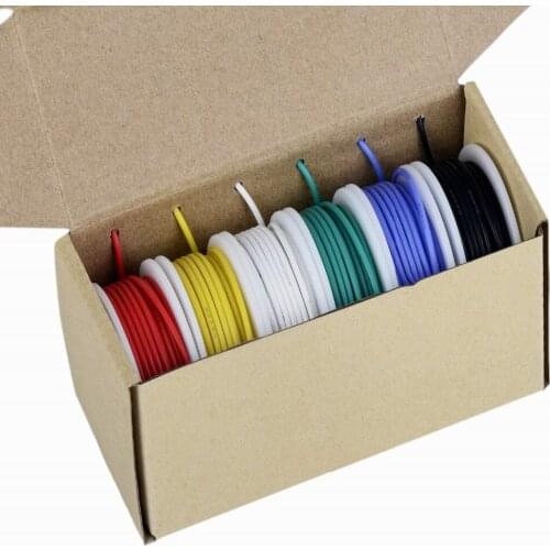 TUOFENG 20 Gauge Electronics Wire, Colored Wire Kit 20 AWG Flexible Silicone Wire(6 Different Colored 7 Meter spools) 600V