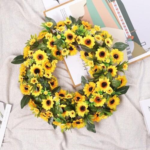 50cm Wreath Welcome Lifelike Farmhouse Garland Flowers Decoration