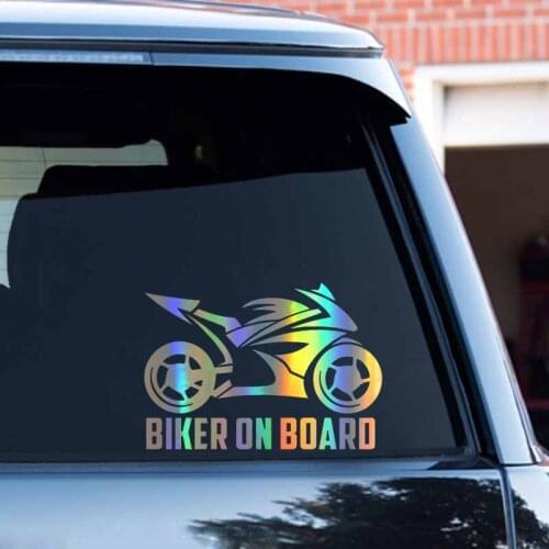 Creativity Car Stickers Motorcycle Sticker Biker on Board Reflective Moto Auto Vinyl Decal Funny JDM PVC 20cm X 14cm