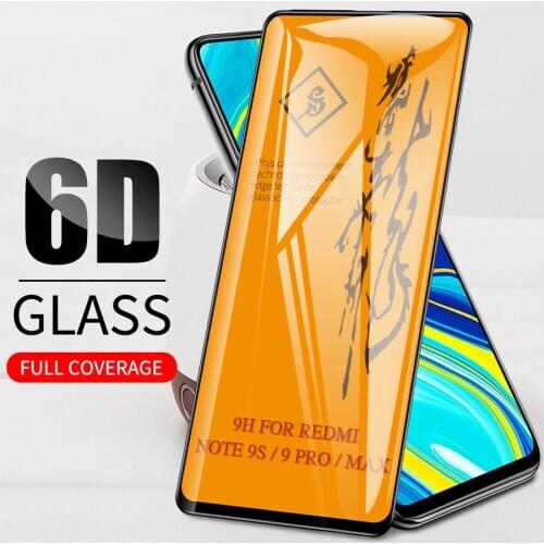 6D Full Glue Tempered Glass For Xiaomi Redmi Note 9S 9 9A Pro Max Full Cover Screen Protector For Redmi Note 9S 9A 9 Pro Glass