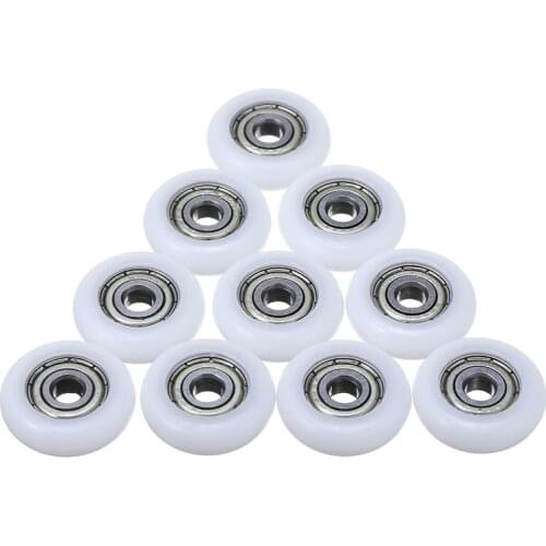 10pcs Nylon Plastic Ball Bearings High Carbon Steel Slide Flexible Pulley Wheels Groove Ball Bearing 5*23*7mm for Windows Doors