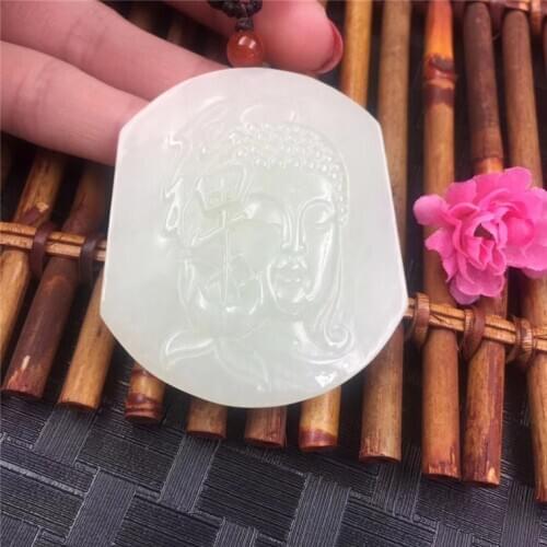100% natural Xinjiang Hetian jade pendant jade Zen Buddha brand pendant men and women pendant gifts