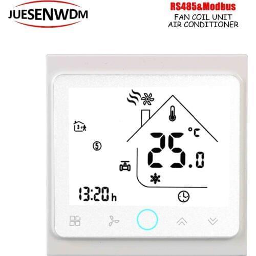 2Pipe cooling heating Air Conditioning Type fan coil unit thermostat RS485 Proportioneel valve 0-10V signaal control