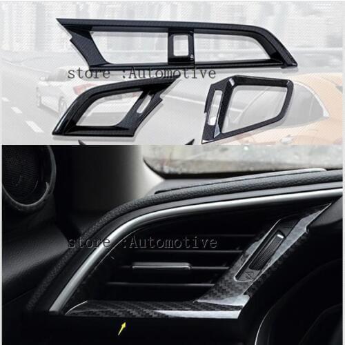 3 pcs Accessories For Honda Civic 2016 2017 2018 Front Side Air Conditioning AC Outlet Vent Molding Cover Kit Trim
